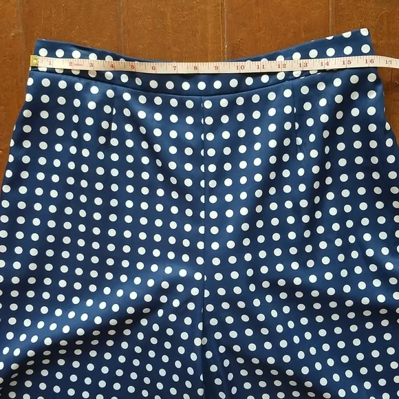 Lucy Paris Womens Wide Leg Blue White Polka Dot Pants Size Extra Large - Picture 10 of 13